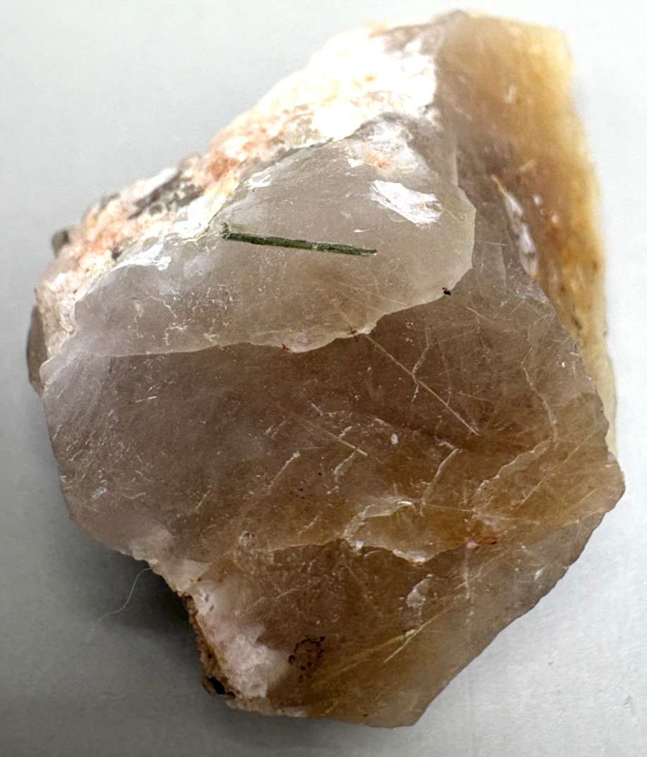 Golden Rutilated Quartz Crystal Specimen Pink Feldspar Matrix Natural Rough
