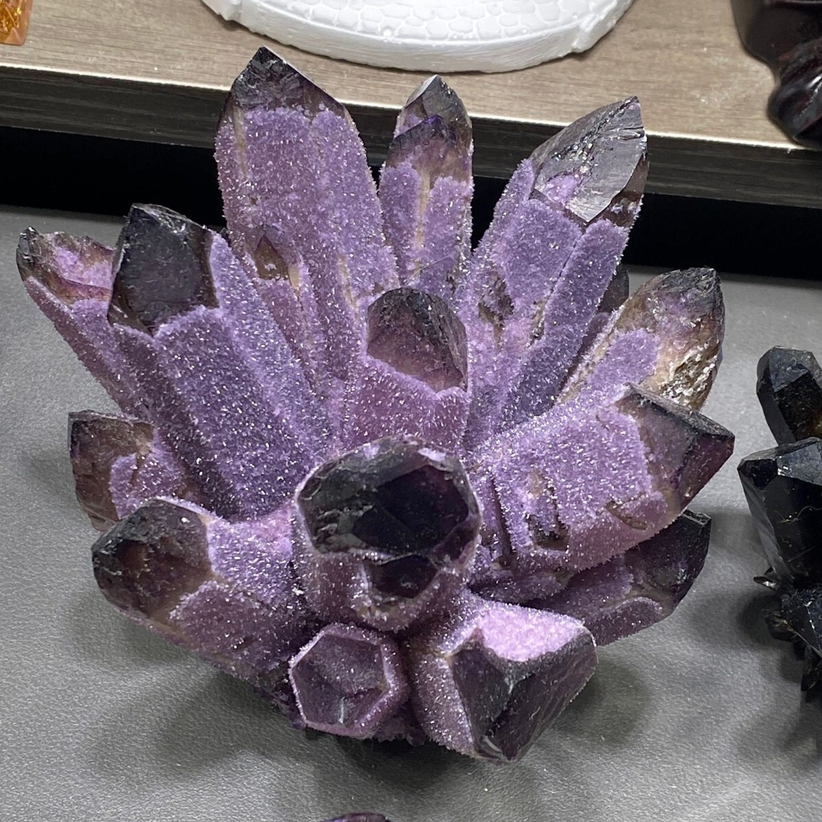 400G+ DARK PURPLE Amethyst Quartz Cluster Natural Crystal Geode Mineral Specimen
