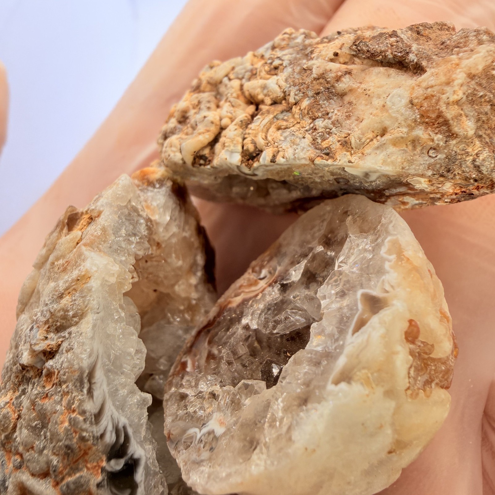 1 2 lb Mini Occo Geodes Brazil Agate Druzy Crystal Variety Lot 9 12pcs 1″
