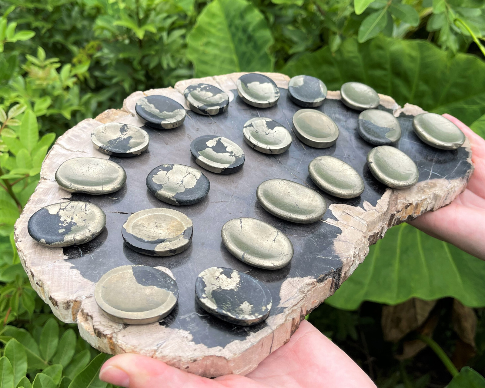 Pyrite Worry Stone (Polished Pyrite Crystal Gemstone, Pyrite Pocket Palm Stone)