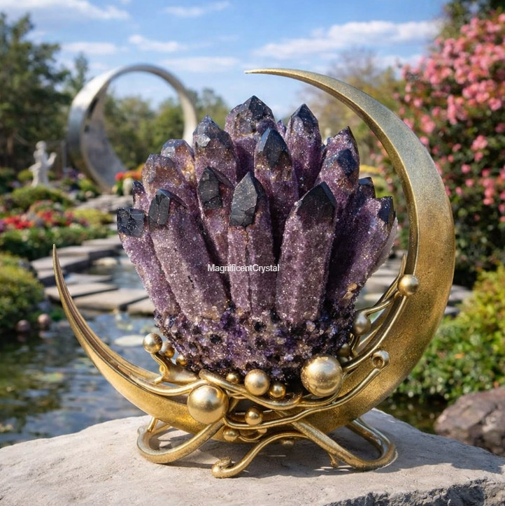 800G Rare Dark Amethyst Cluster Rough Geode Crystal Healing Gemstones Home Decor