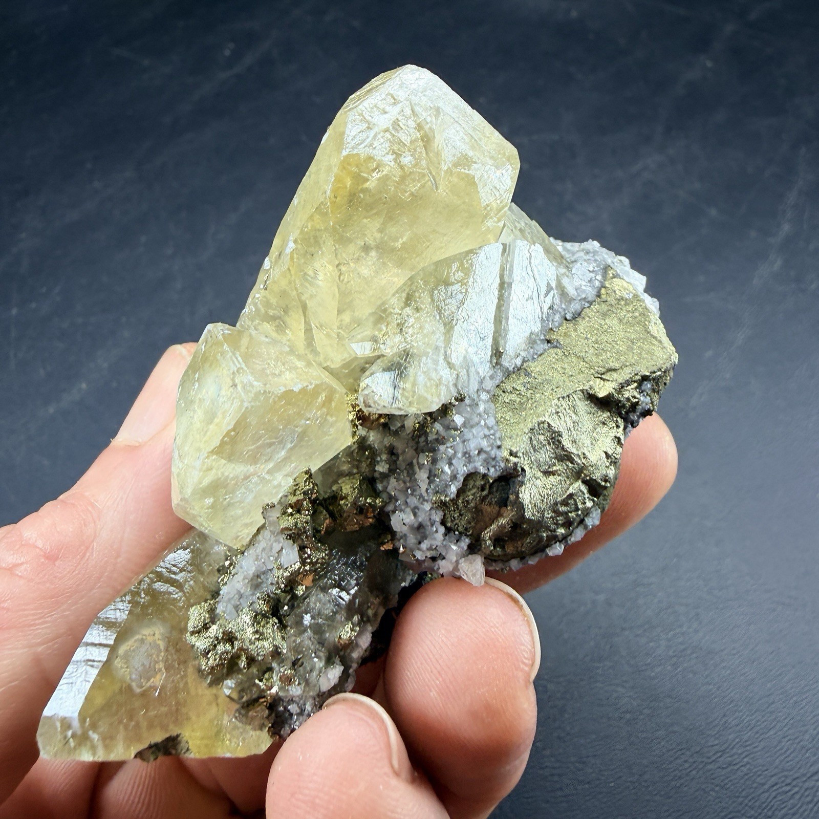 Golden Calcite Chalcopyrite Dolomite Crystal Combo / Sweetwater Mine *Video*