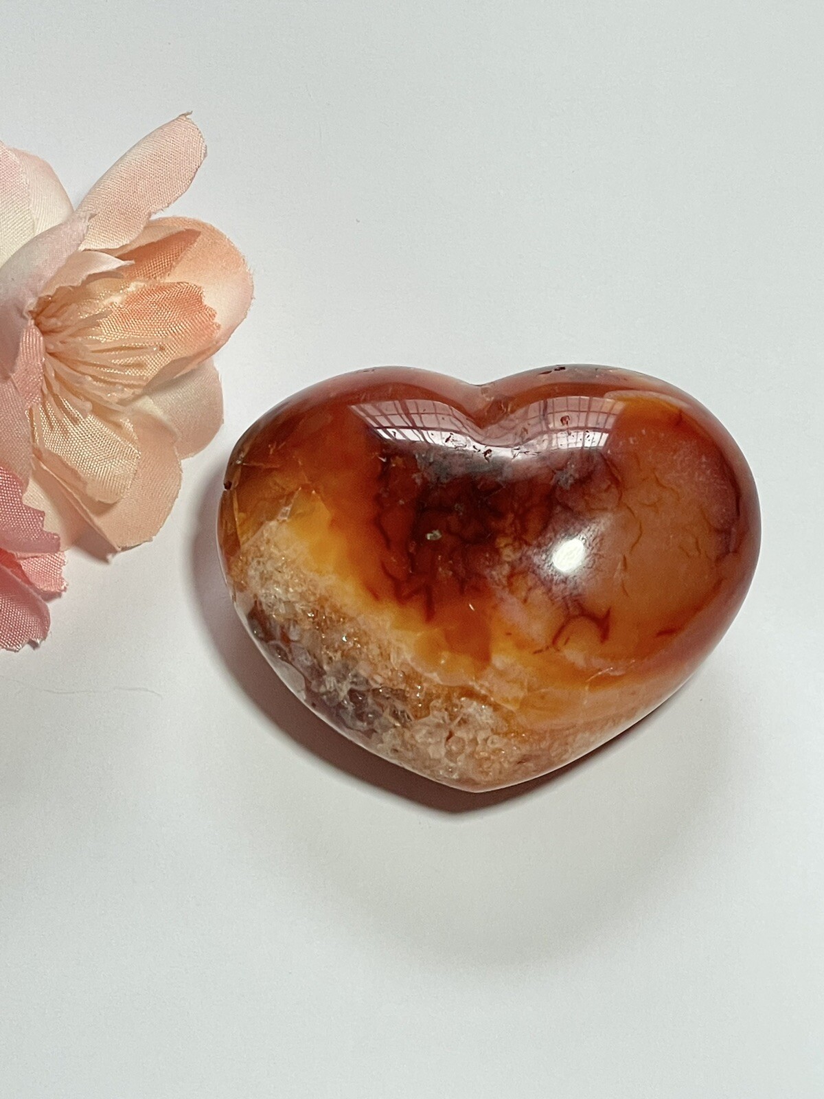 Genuine Natural Carnelian Puffy Heart Shaped