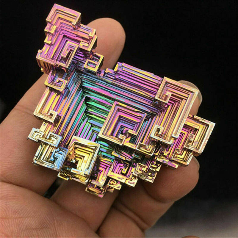 Natural Rainbow Aura Titanium Bismuth Mineral Stone Crystal Cluster Specimens