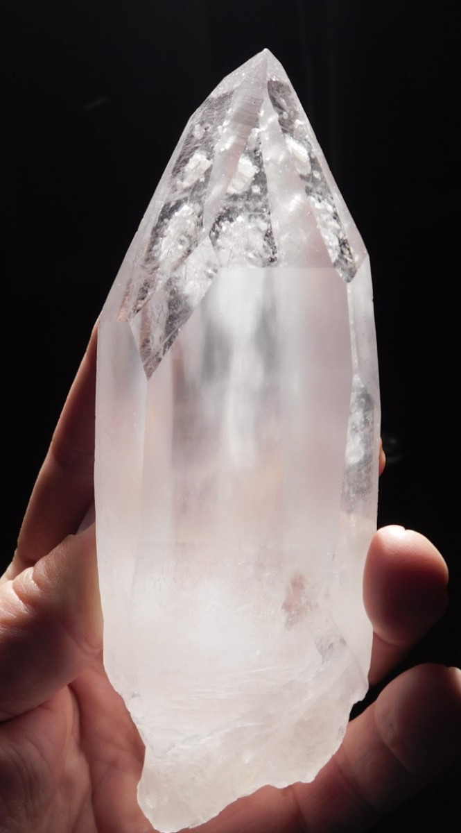 Big! Semi Translucent LEMURIAN Quartz Crystal From Brazil 443gr