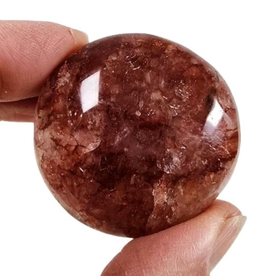Red Quartz Crystal Polished Pebble Brazil 46.2 grams.