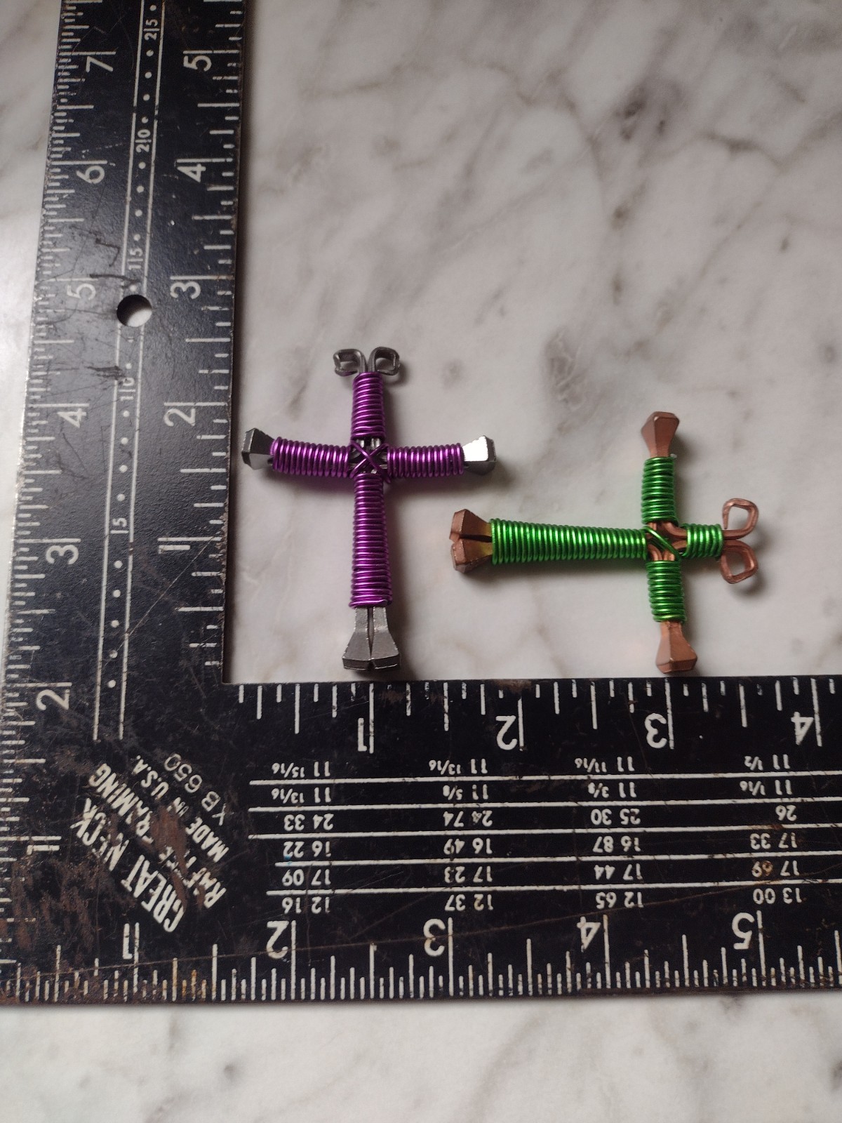Horseshoe Nail Cross Pendant Lot 2 Pcs