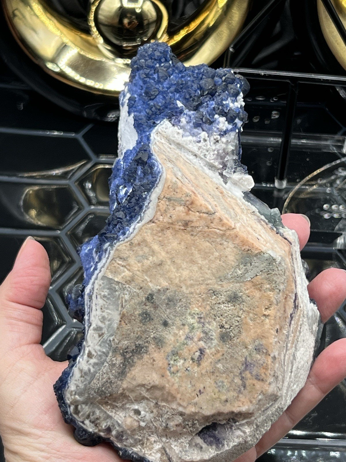 Natural Blueberry Fluorite XL Specimen 2.4lbs Inner Mongolia Free ship & Gift