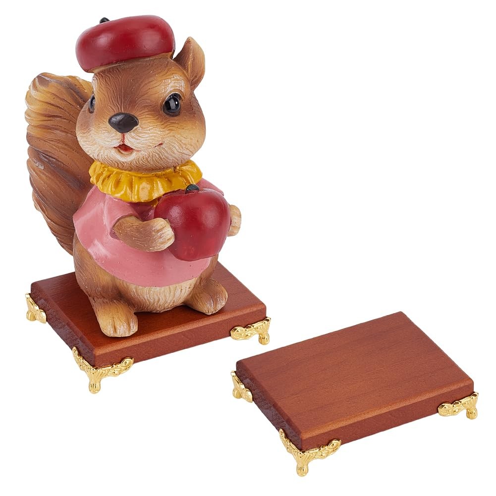 2Pcs Sienna Wooden Base Display Stand Mini Tray Stand Decorative Pedestal Hol…