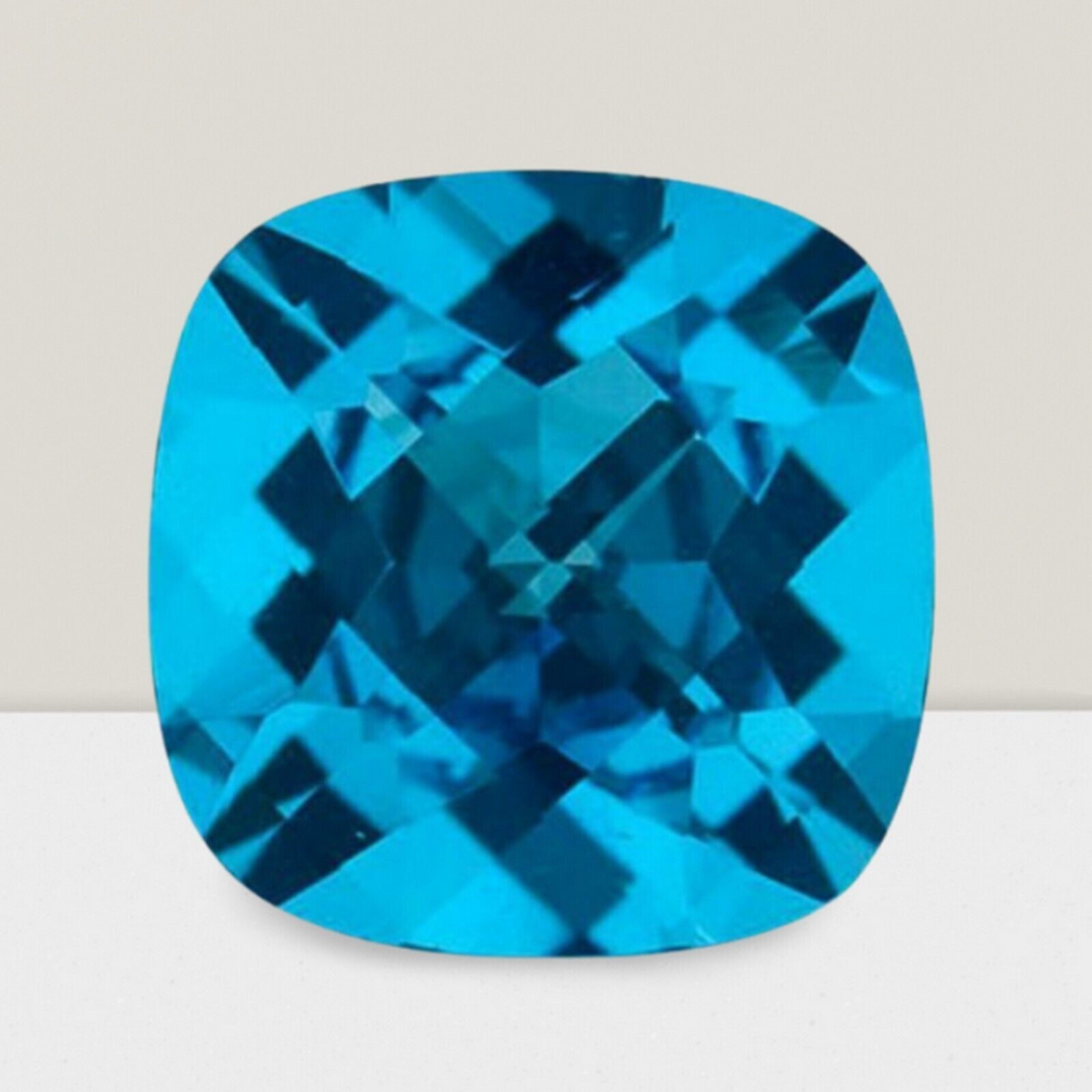 Blue Topaz Cushion Cut Gemstone 2 Cts – 8 mm Flawless Loose Gem