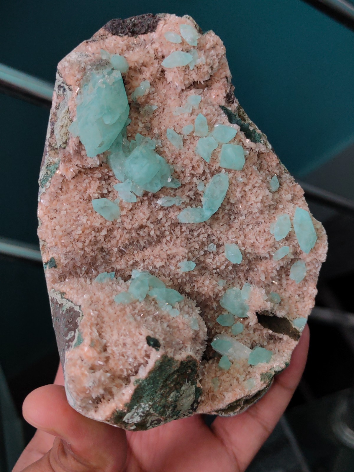 Bluesh Light Green Apophyllite on Heulandite with Micro Calcite.