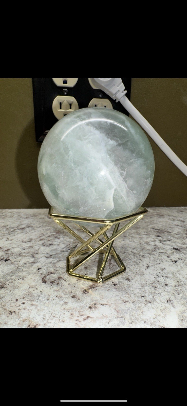 Large Green Fluorite Sphere – 15.3 Oz