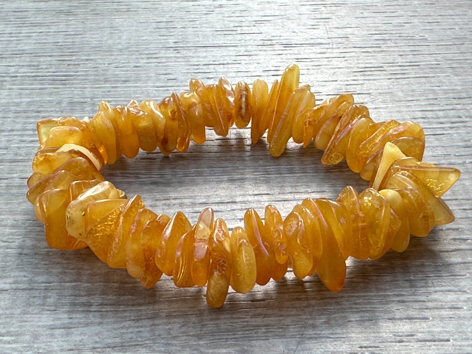 Grade A++ Amber Crystal Chips Bracelet 8-12mm, Genuine Crystal Amber Bracelets