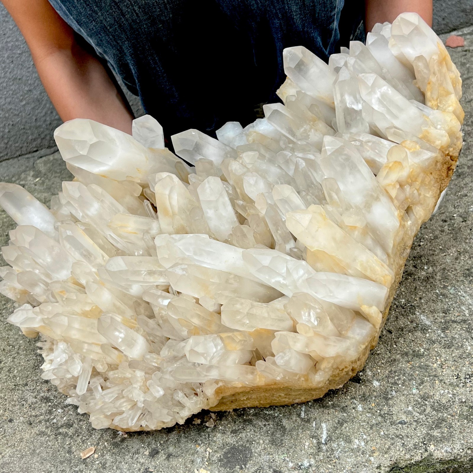 54LB New Find white Phantom Crystal Quartz Cluster Mineral Specimen Healing