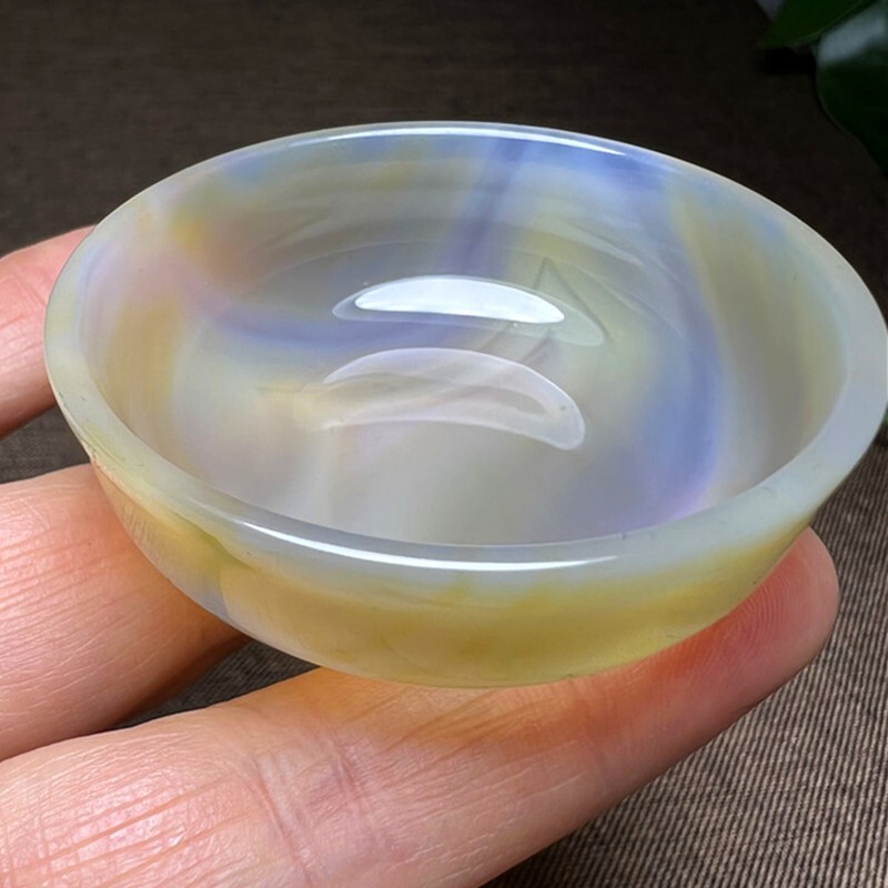 1 PC Natural Agate Bowl Home Decoration quartz Crystal Reiki Healing