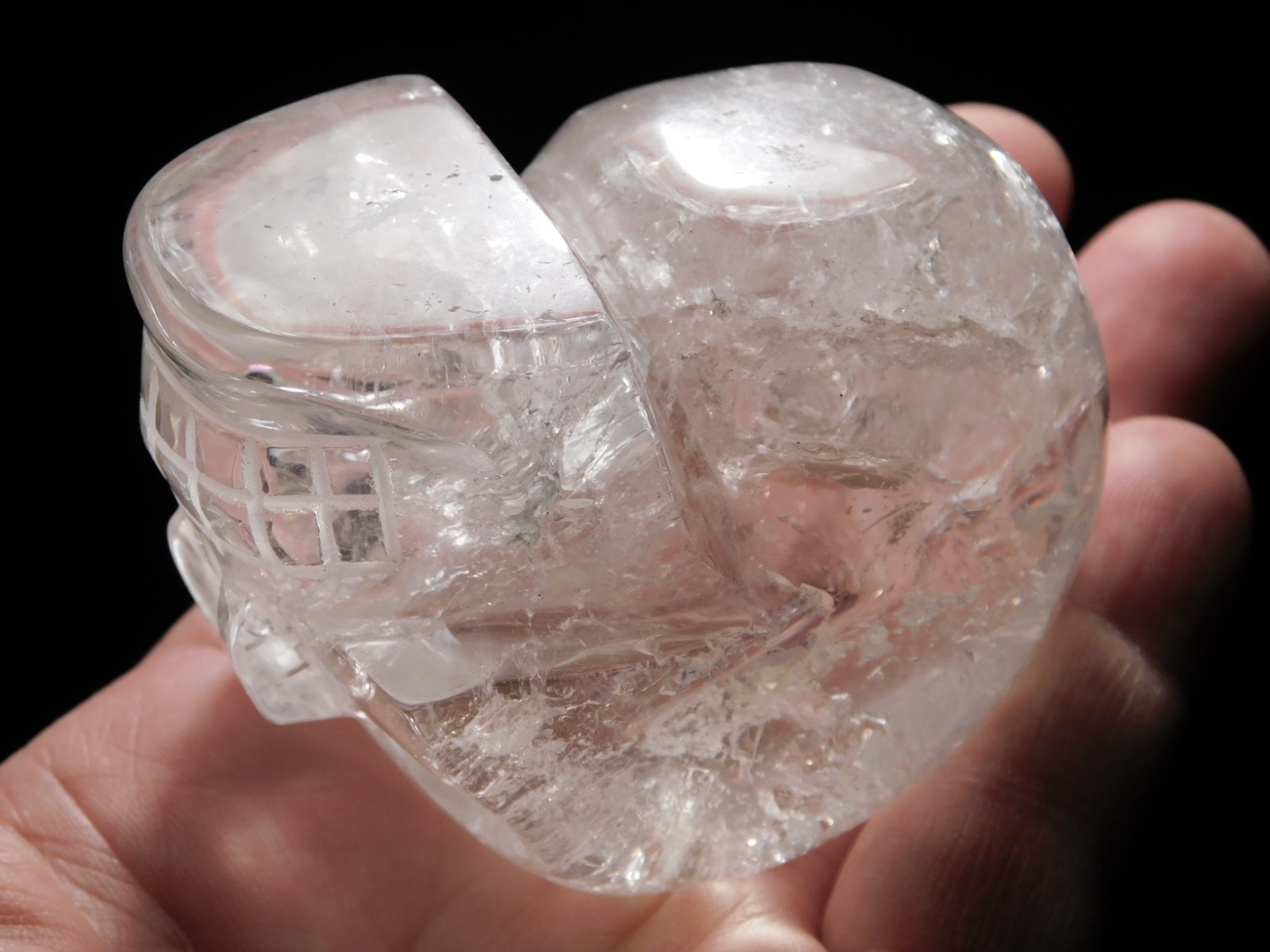 Super Translucent! Quartz Crystal SKULL Carved in Brazil 307gr