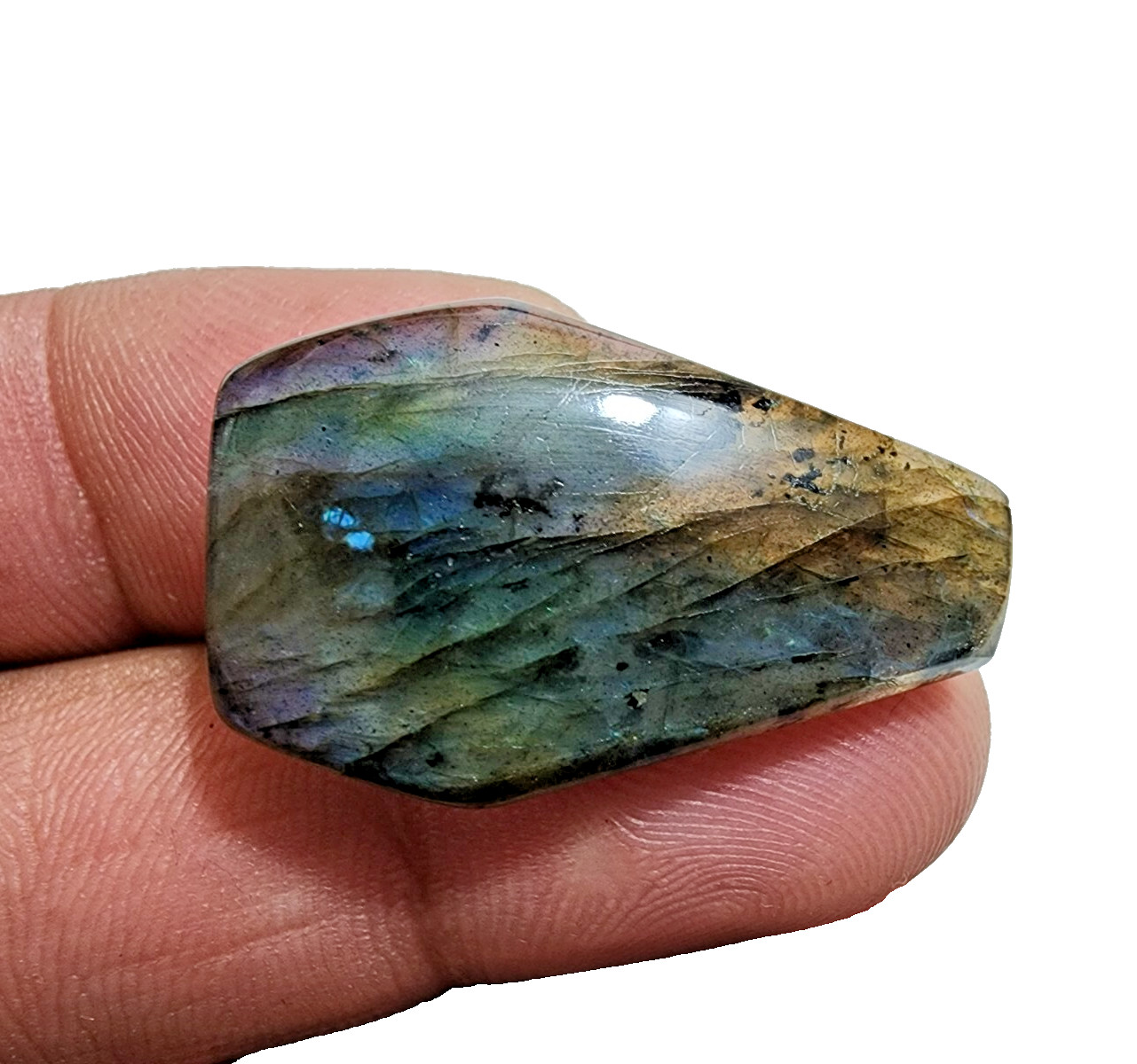 33 Crt Beautiful Blue Labradorite Cabochon Coffin Shape Gemstone Jewelry Making
