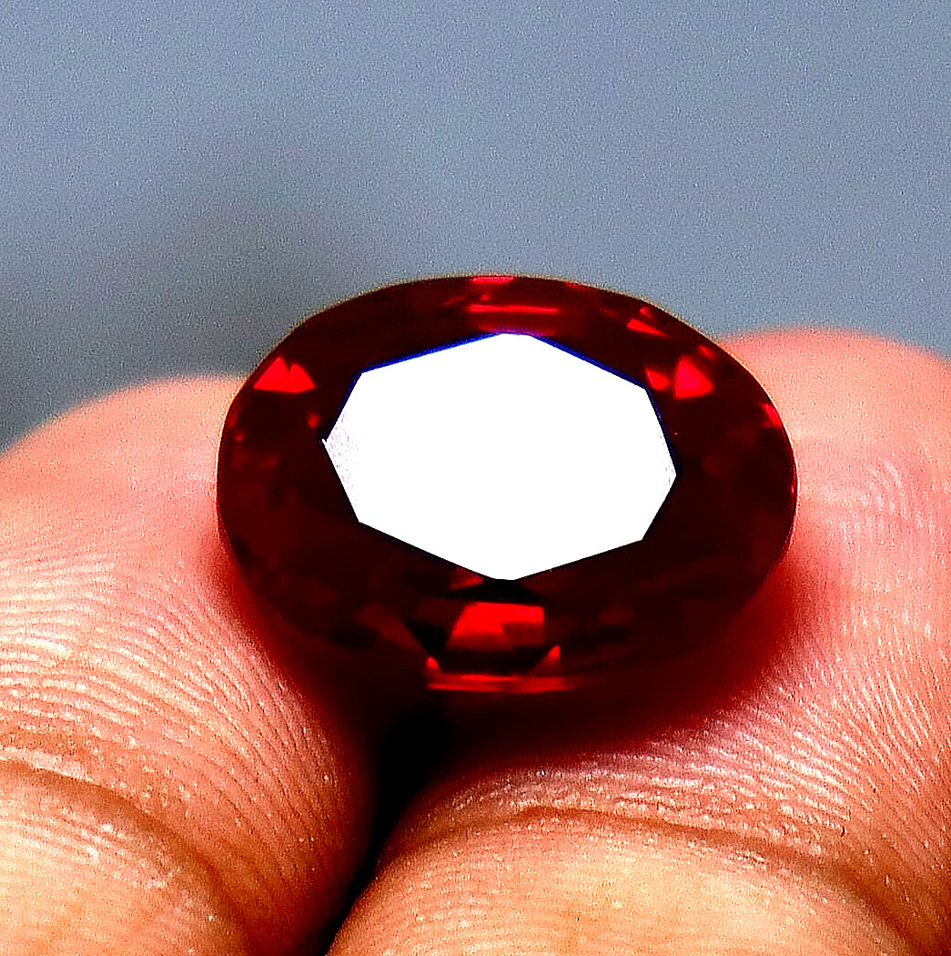 Certified 12.35 Ct Natural BURMA Red Ruby Unheated Oval Cut Loose Gemstone