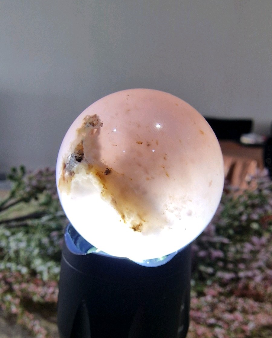 Blue Chalcedony Crystal Sphere 37mm 72g + Stand