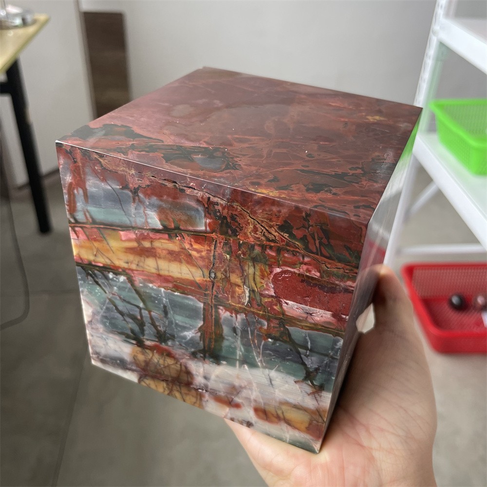 6.9LB 4.1″ A++Natural Creek Jasper Cube Square Crystal Quartz Energy Decor