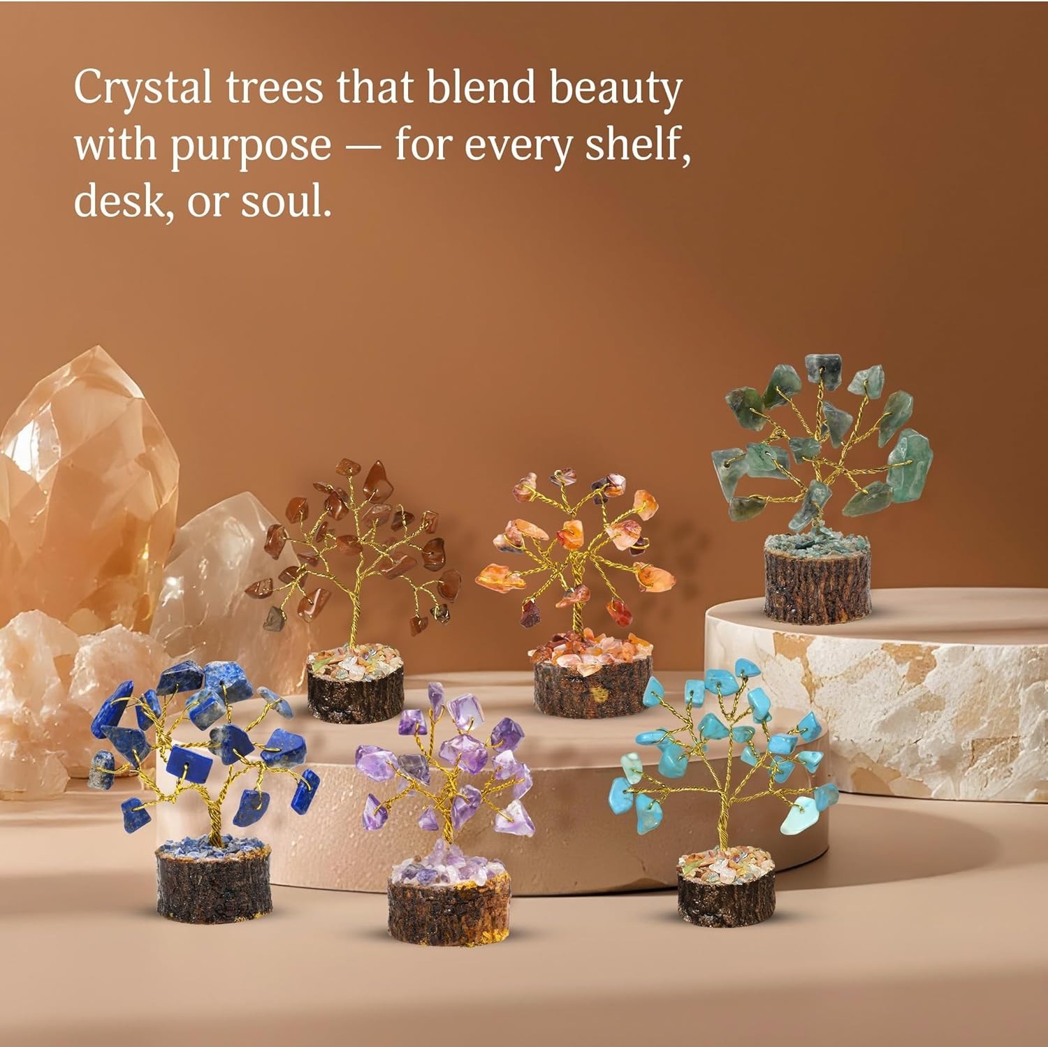 Crystal Tree Gifts for Women, Crystals and Stones, Home Office Desk Decor, Cr…