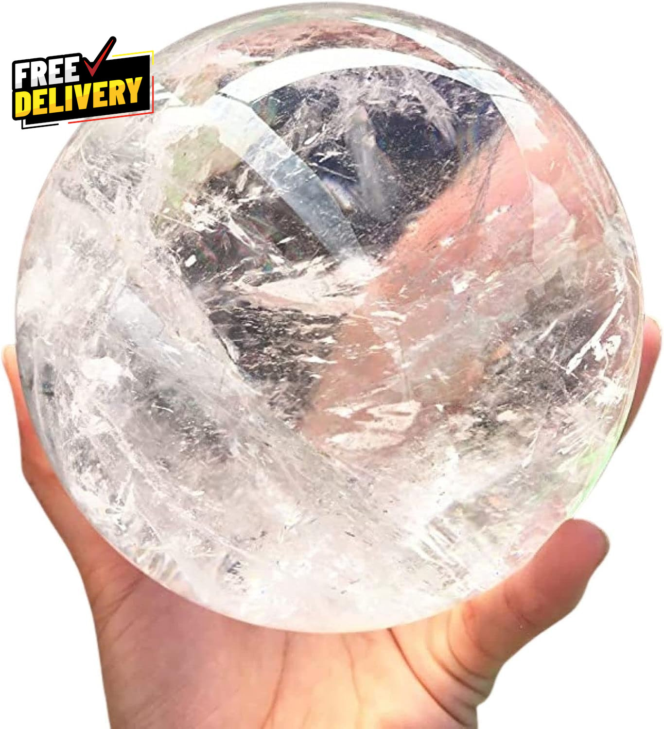 Natural Clear Quartz Crystal Ball White Crystal Sphere Healing Crystal Ball w…