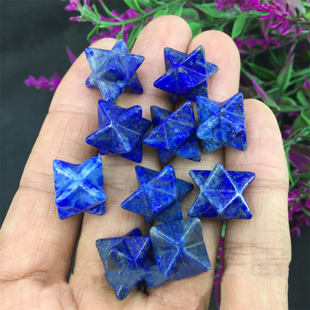 10pcs Natural Lapis lazuli Merkaba Star quartz carved mini crystal Skull Healing