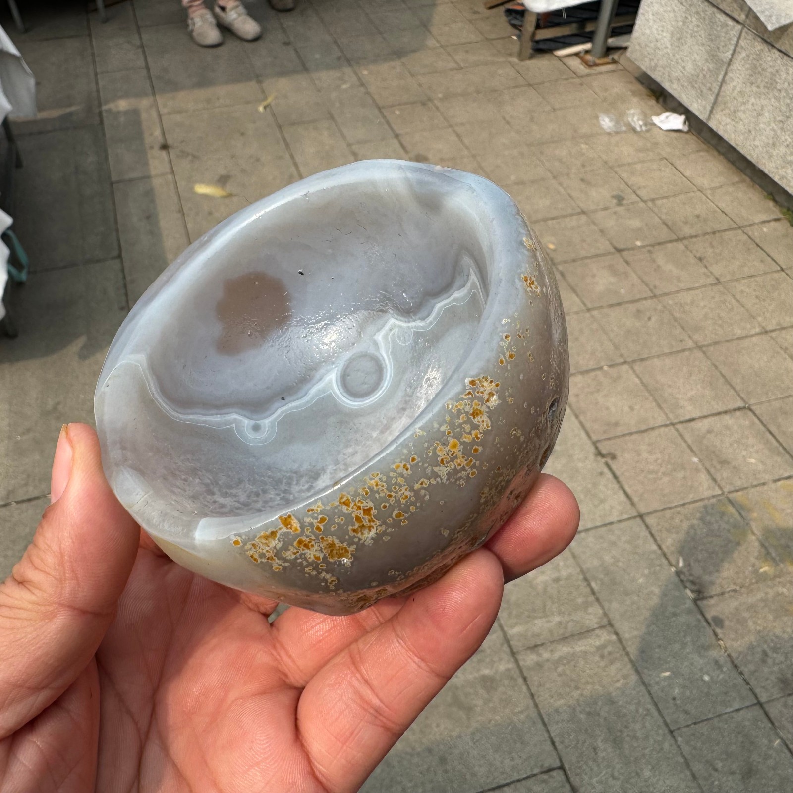 1PCS Handcrafted Agate Bowl – Healing Crystal Bowl for Decor, Cleansing