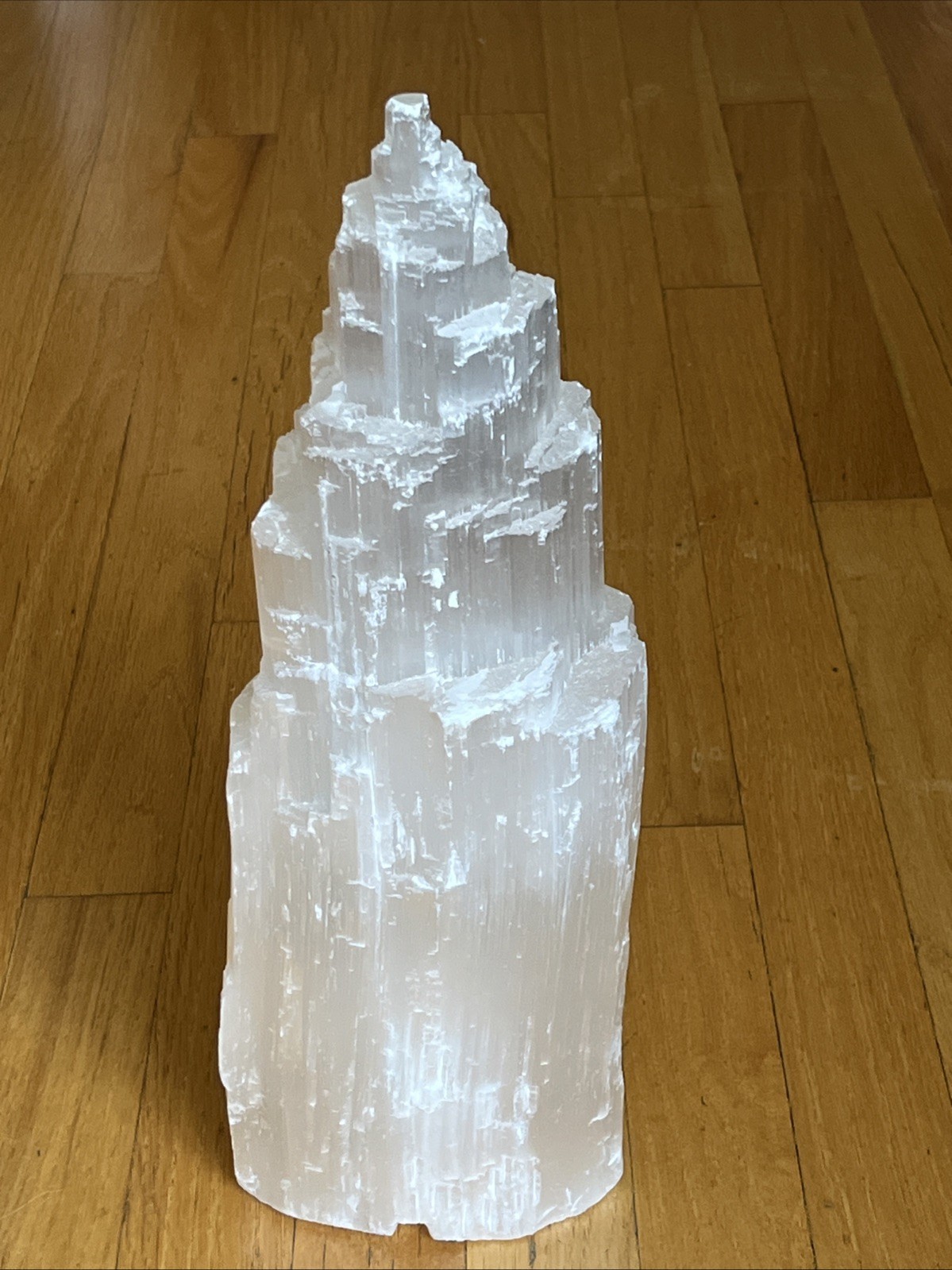 XL Selenite Crystal Tower Lamp 15″ – Base Only, No Light