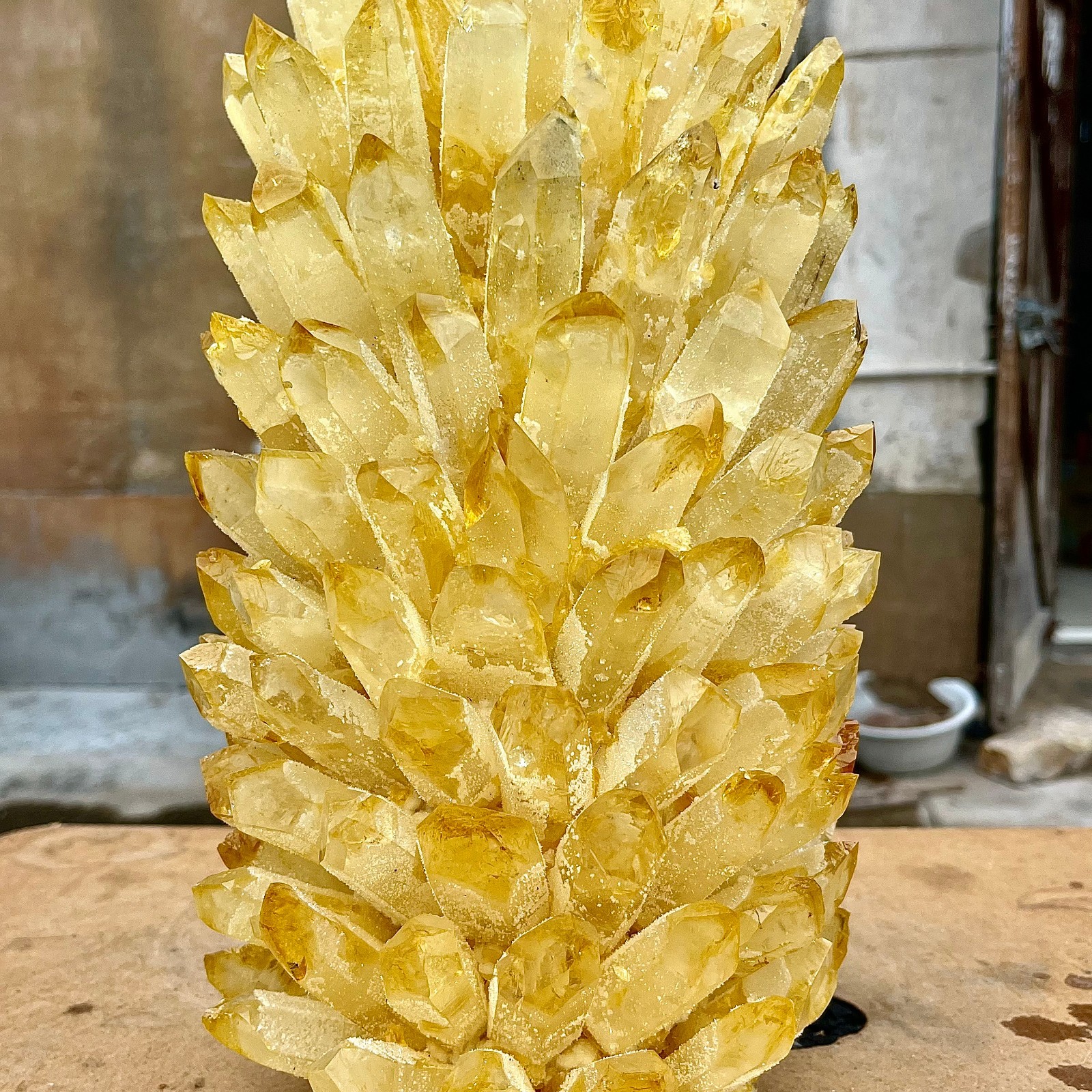26.75LB Yellow Ghost Phantom Crystal Cluster Flower Raw Crystal Heal Quartz Deco