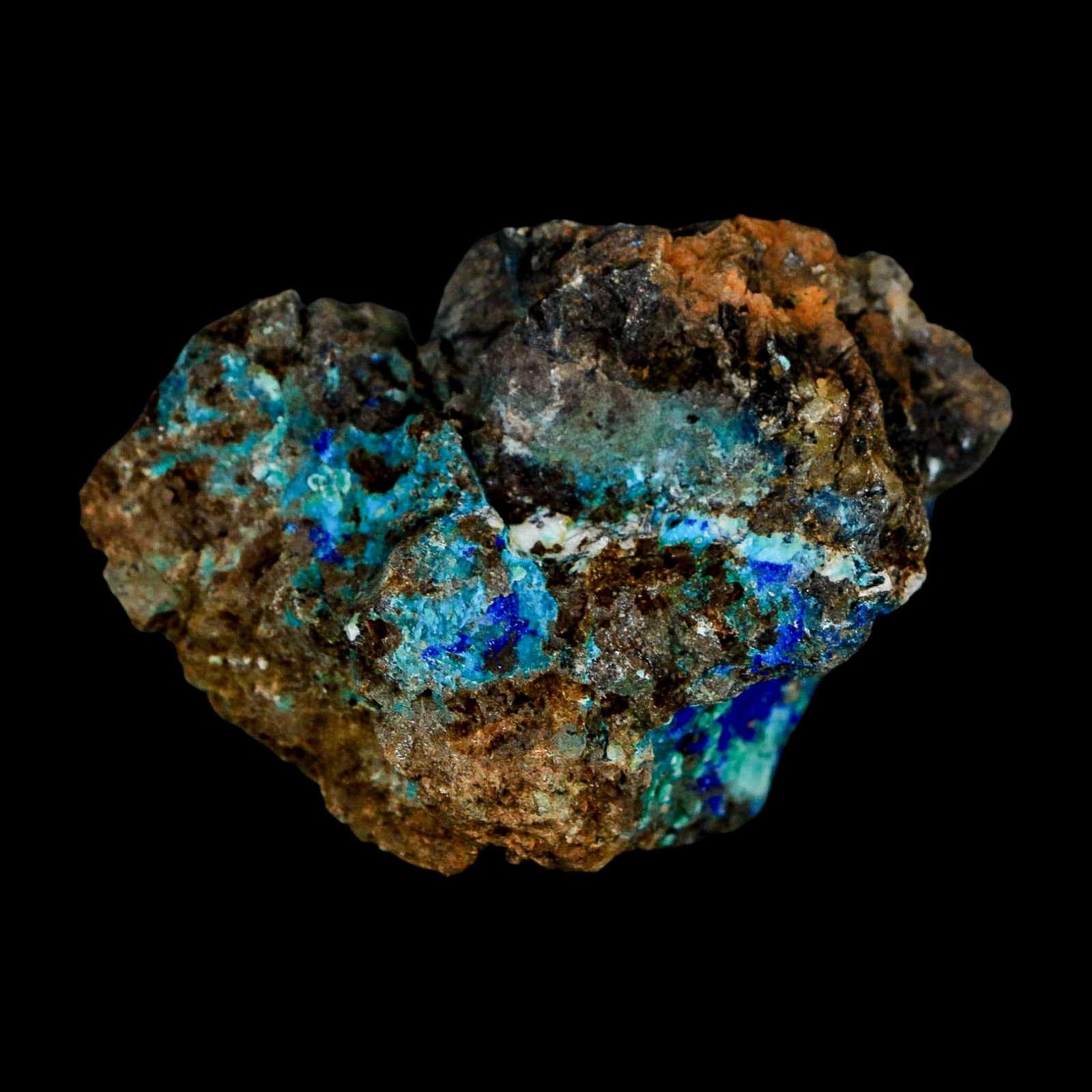 2.4″ Azurite, Chrysocolla And Malachite Crystal Mineral Specimen On Matrix