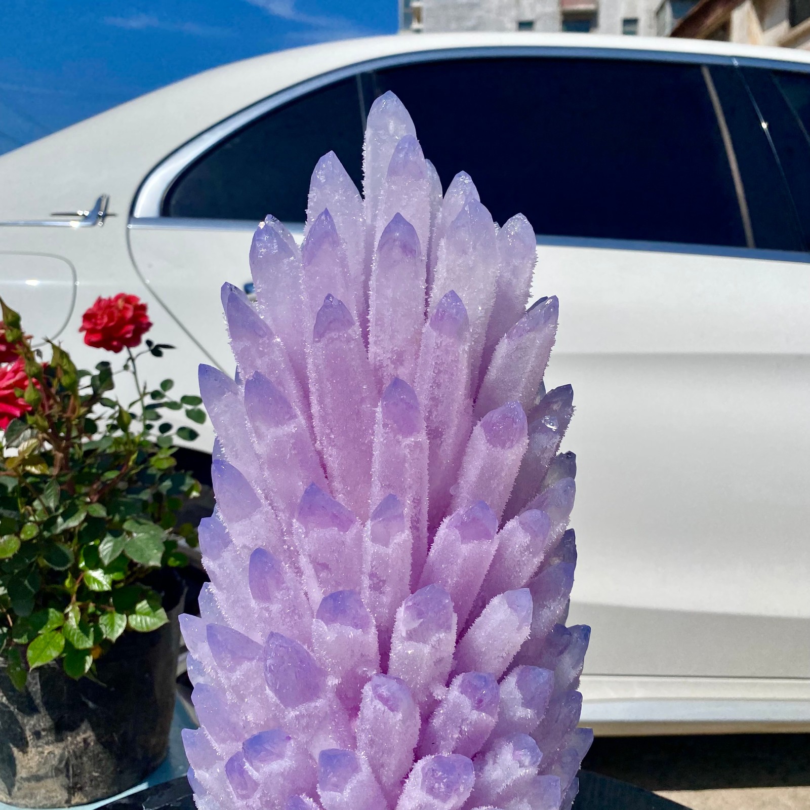 24LB New Find purple Phantom Crystal Quartz Cluster Mineral Specimen Healing