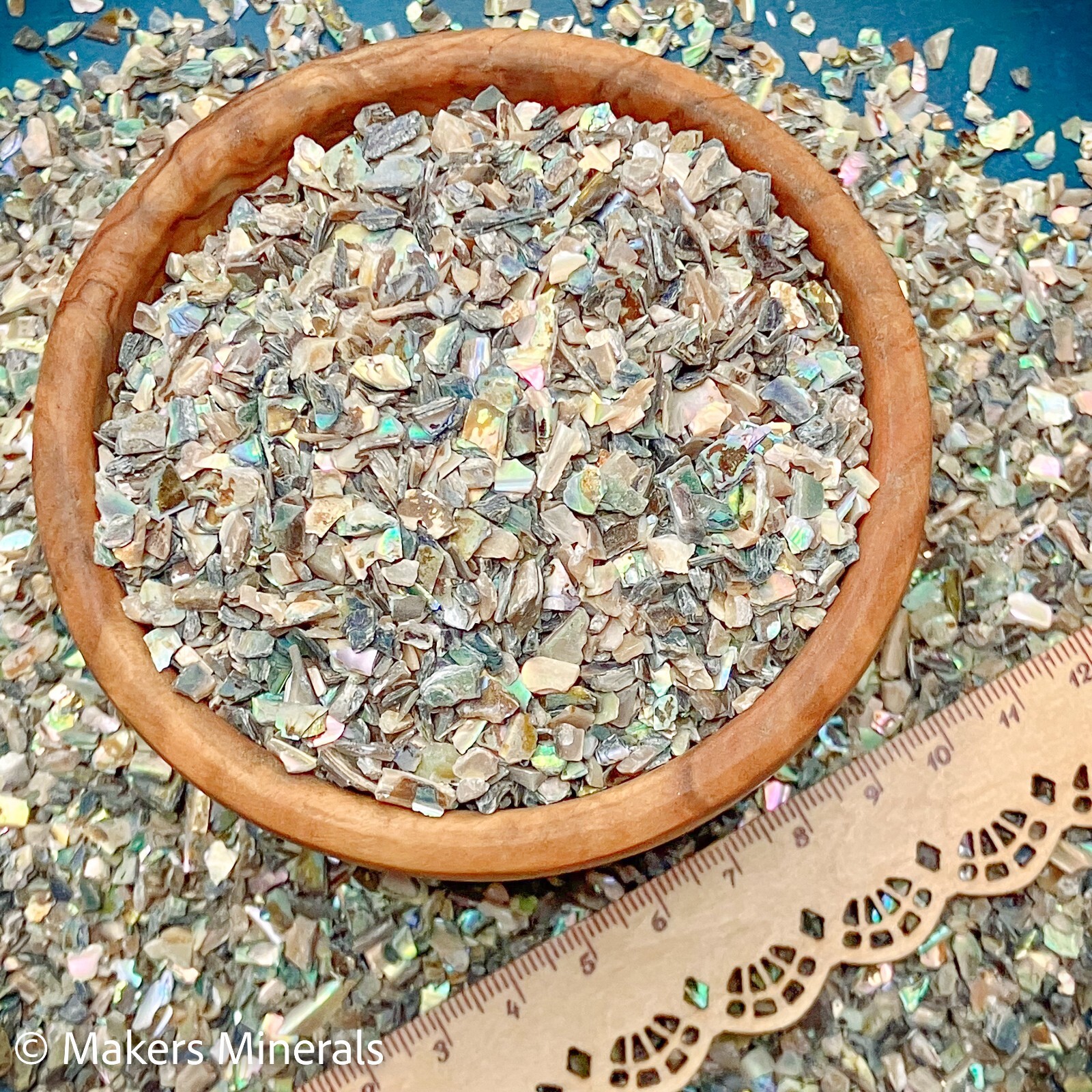 Crushed Shells Abalone (Paua), Gravel Size 4mm-2mm for Inlay, Crafts, Resin Art