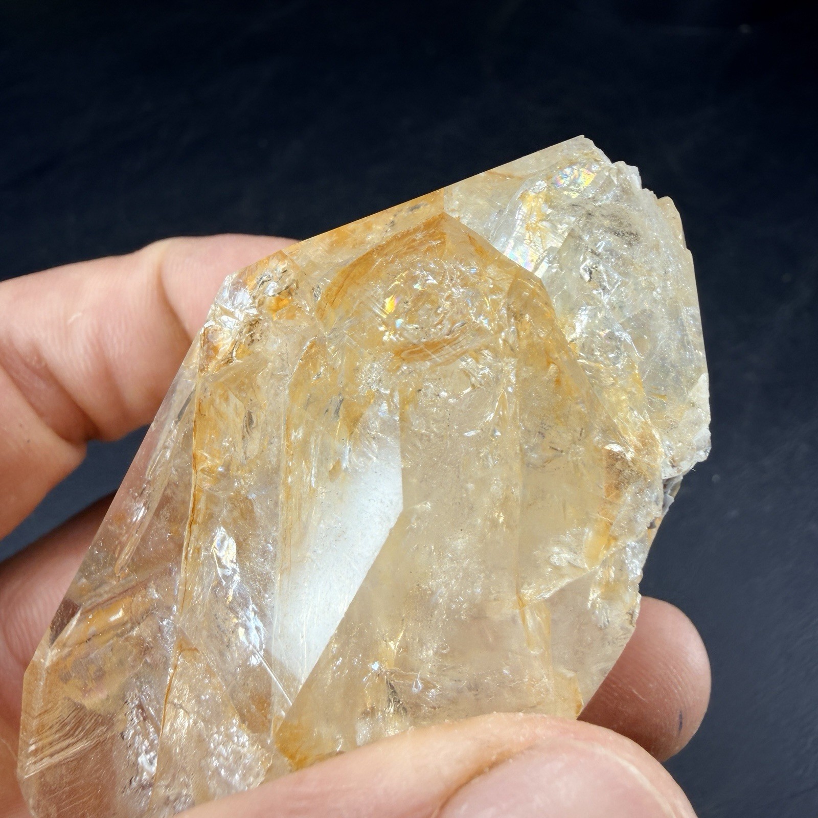 Golden Herkimer Diamond Quartz Crystal Point / New York *VIDEO*