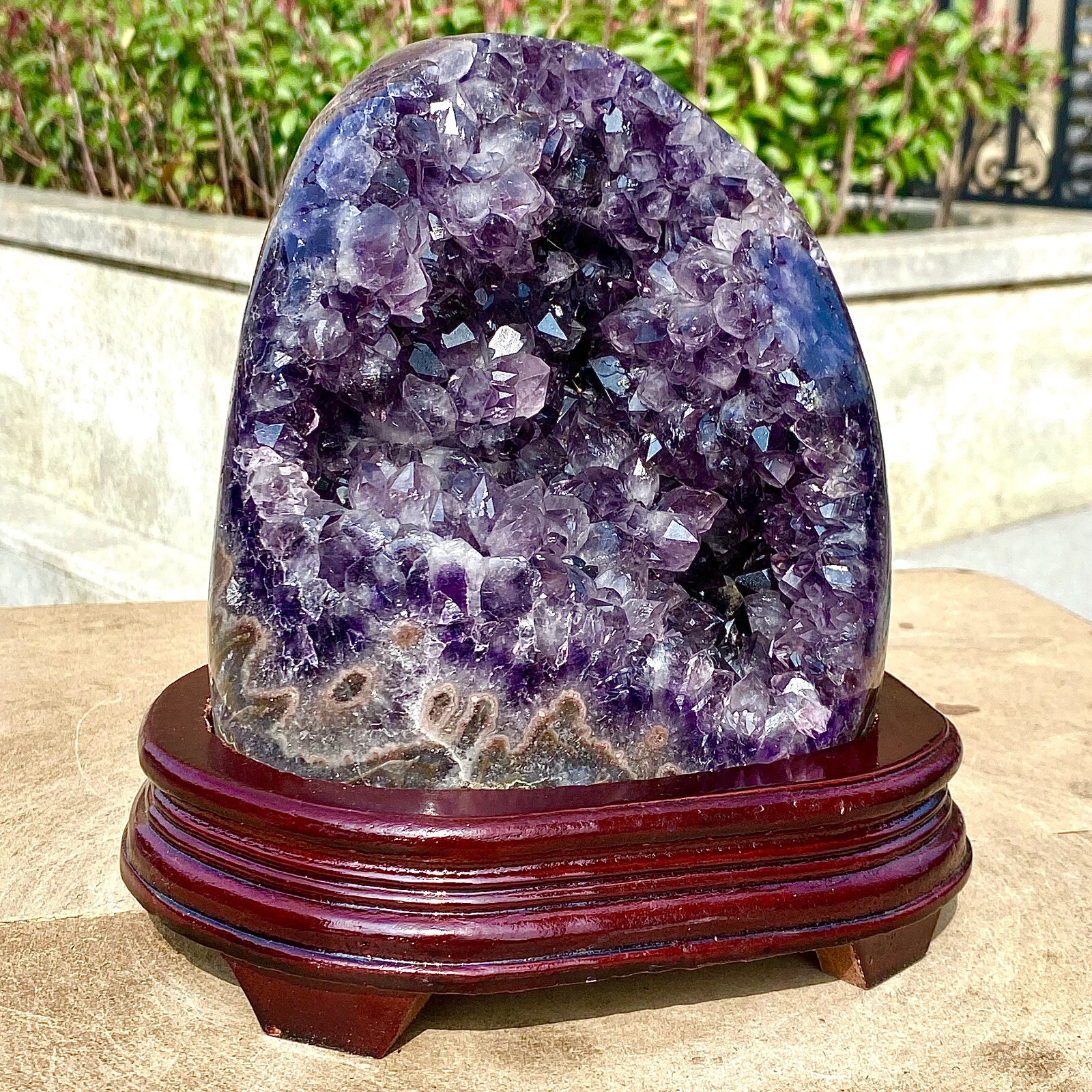 10.34LB Natural Uruguayan Amethyst Quartz Cave Geode Crystal Healing+base