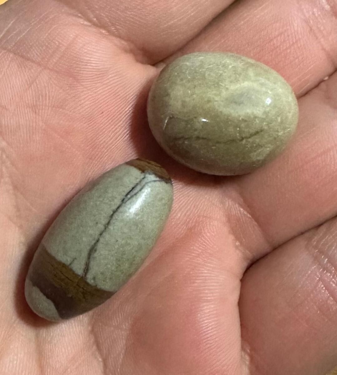 2 Shiva Lingam Stones Small 1-1.25″ (Shiva Lingham Narmada River India)