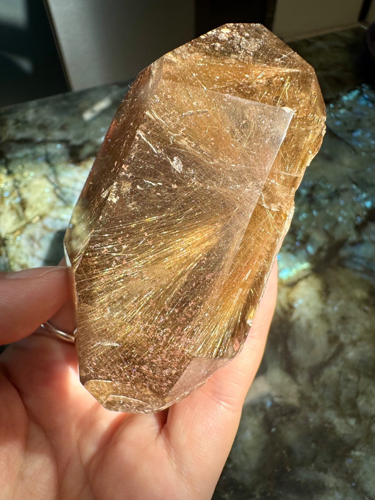 Absolutely INCREDIBLE Phantom Rutilated Smoky Quartz Double Terminated Point