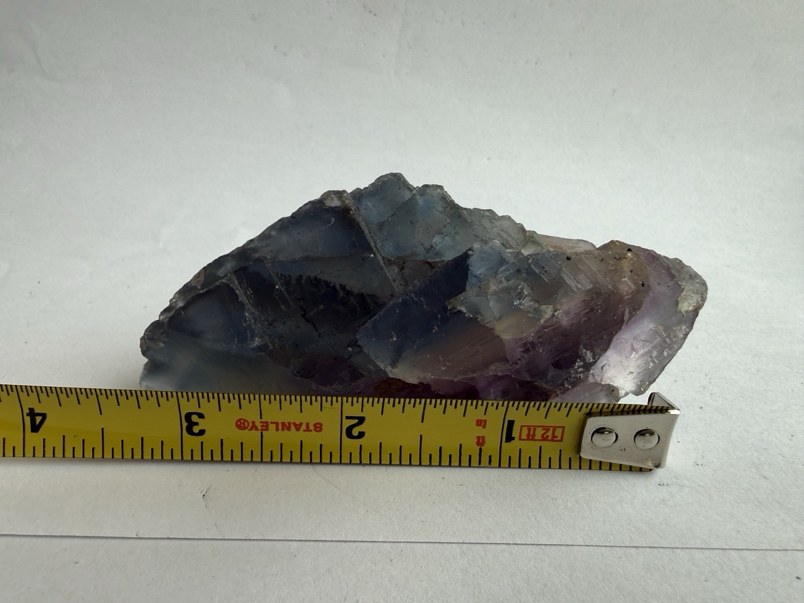 Natural Rainbow Fluorite Crystal Specimen 196g Translucent Purple Blue Green