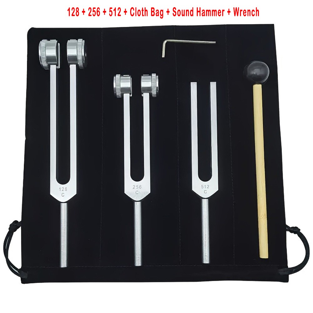 Chakra Healing Tuning Fork Set (128Hz, 256Hz, 512Hz) Aluminum Alloy Neural Tuner