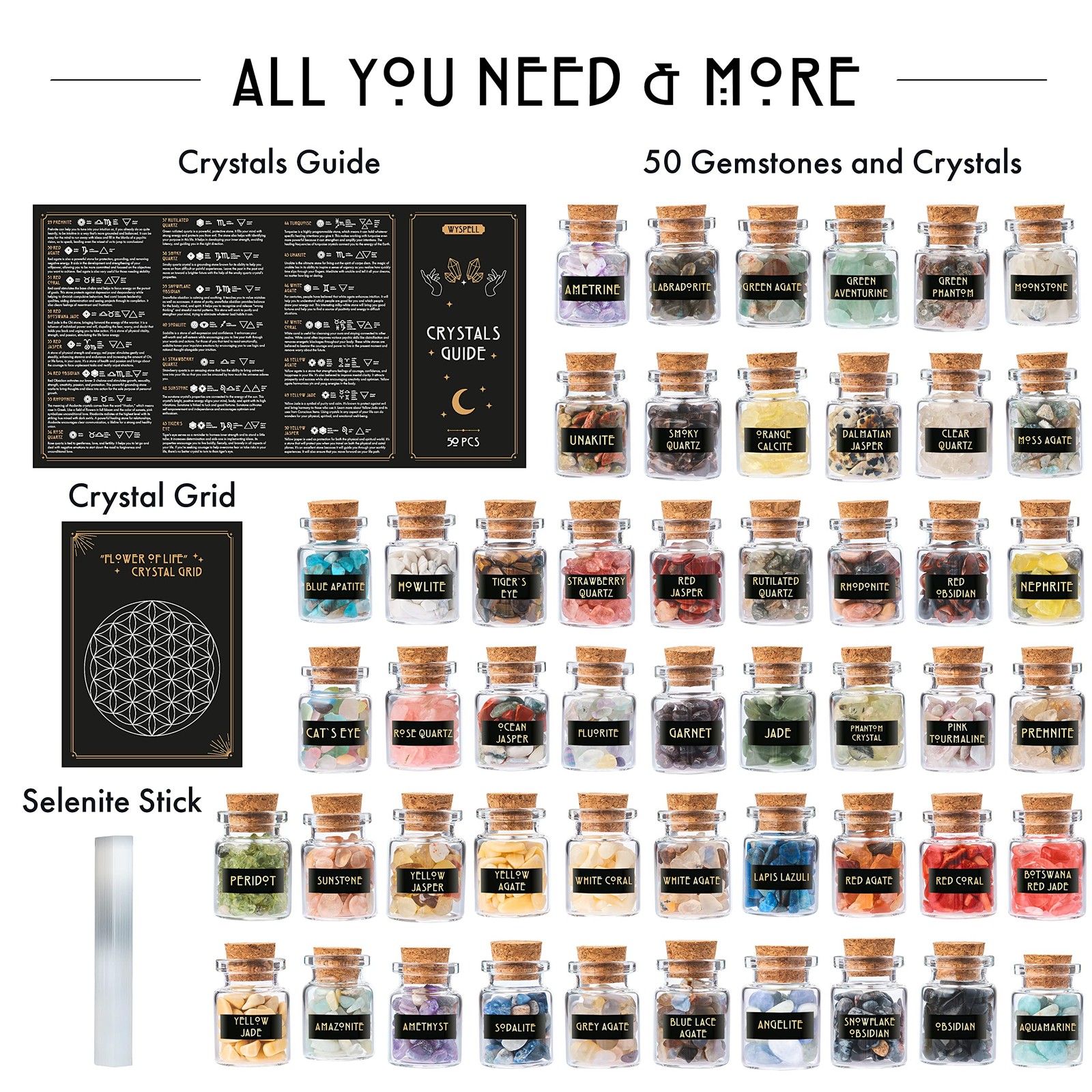 Juegos de cristales para brujería Cristales curativos brujas cristal auténtico