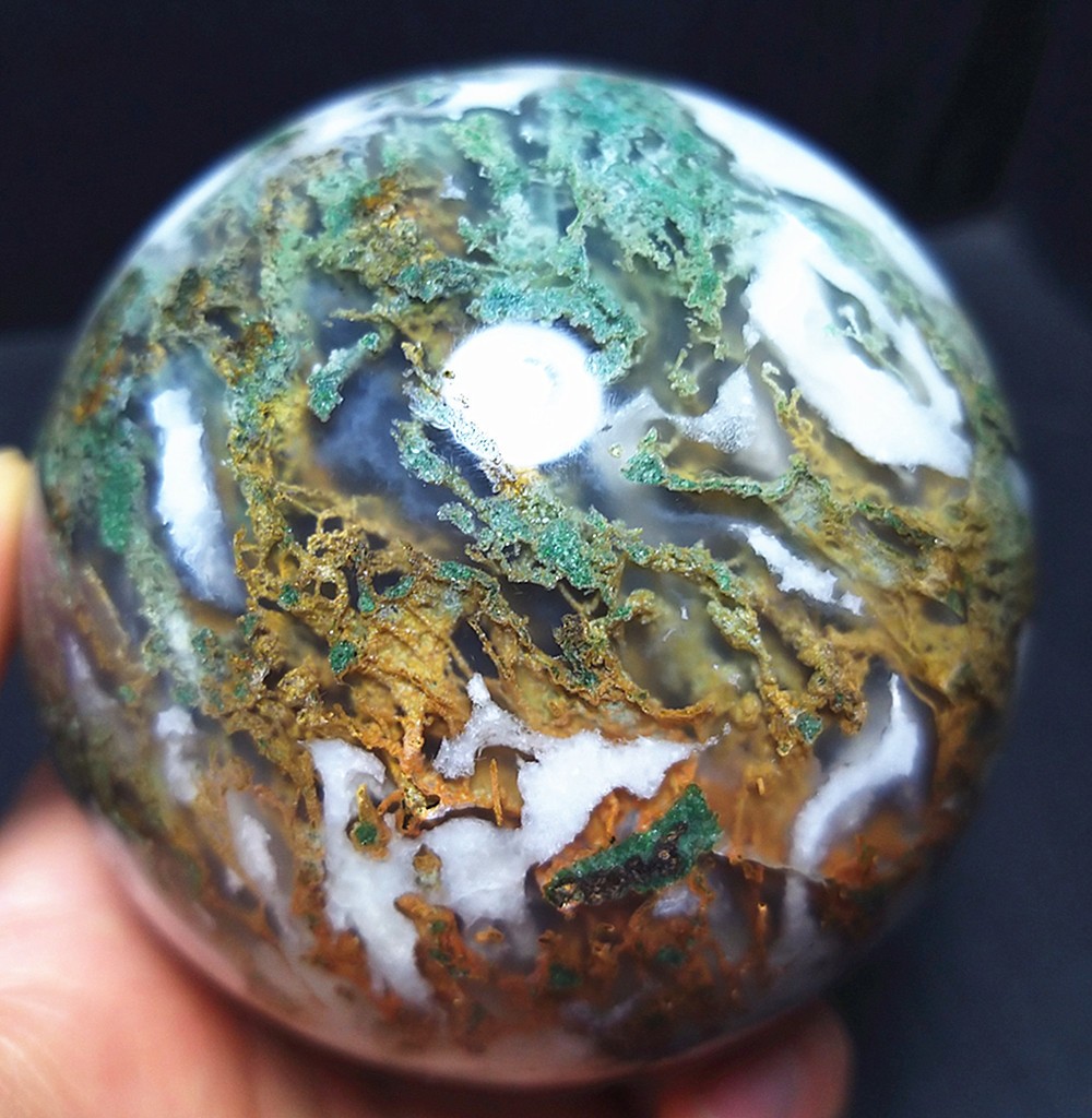 RARE 620.4G Natural Polished Colorful Agate stone Ball Healing Madagascar A419