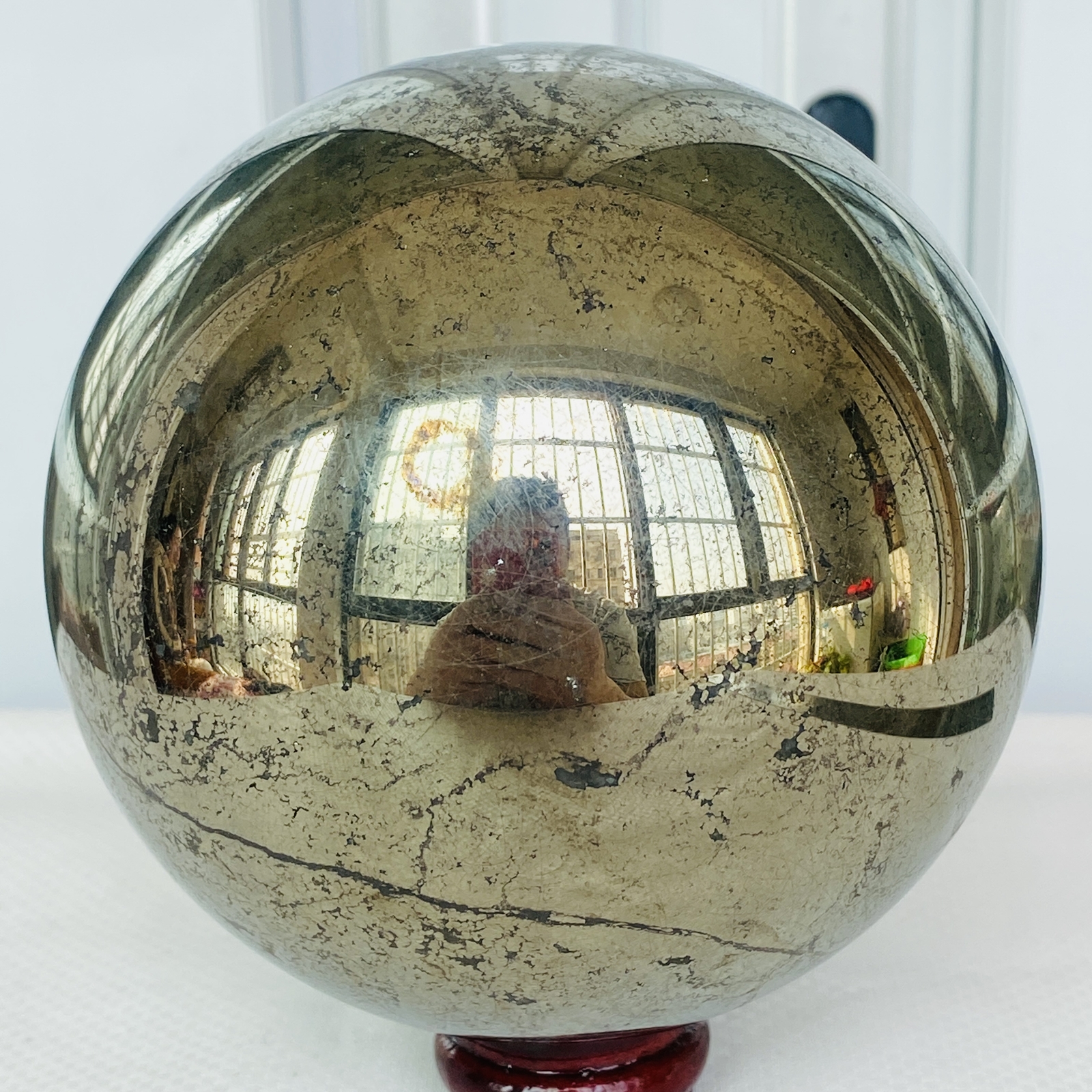 Natural Chalcopyrite Quartz Crystal Ball Energy Reiki Healing 3560G