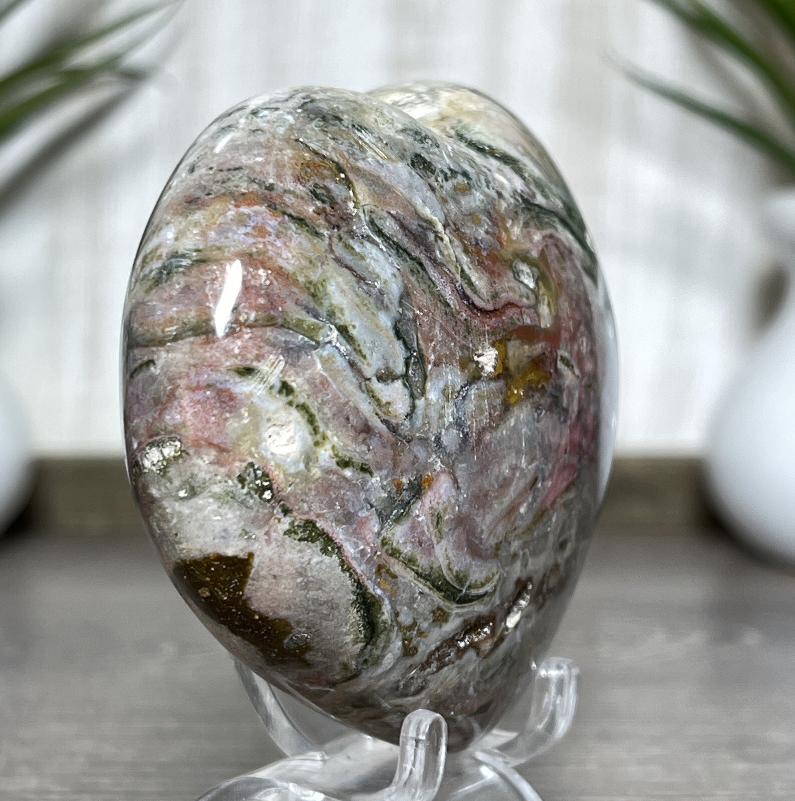 205g COSMIC JASPER HEART 🧡 Crystal Ocean Mineral Sea Pink Chakra Reiki