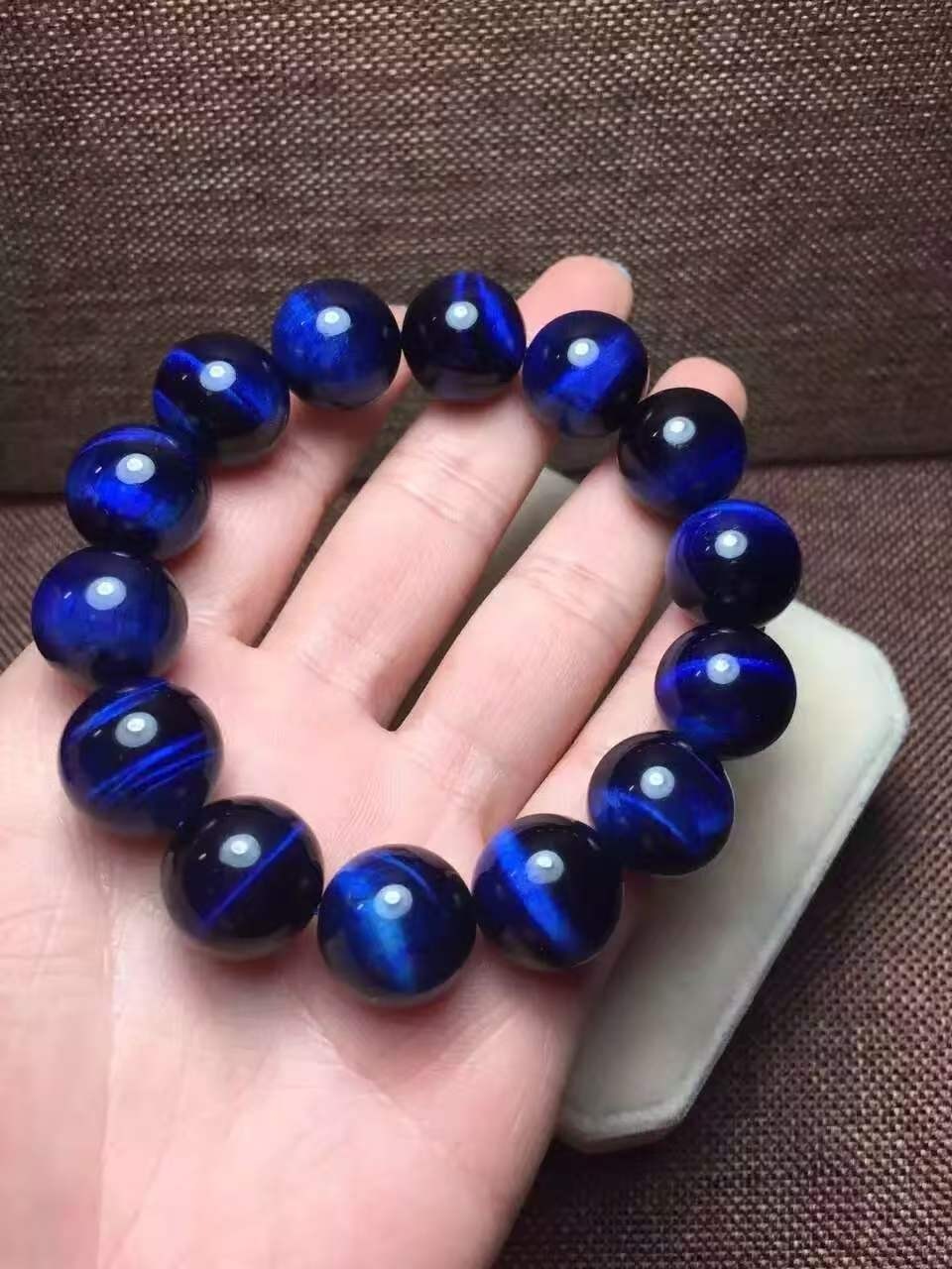 Rare Natural Blue Dual Tone Tiger’s Eye round beads Bracelet