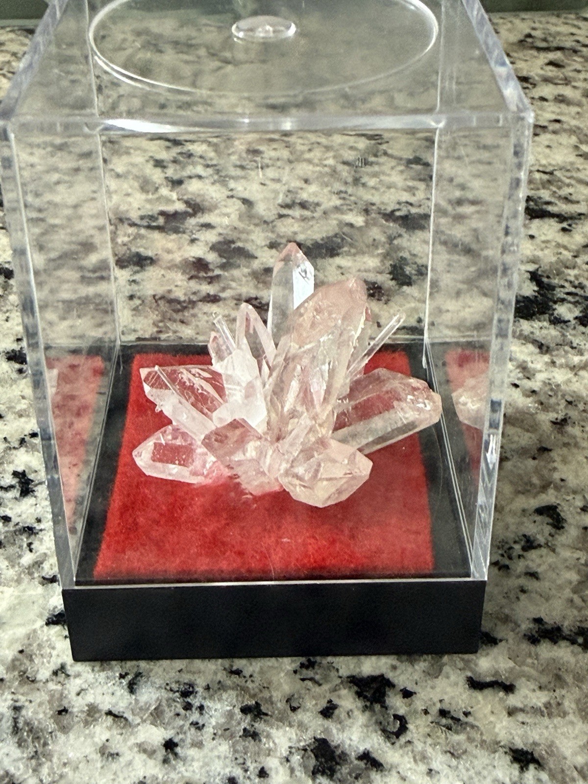 Clear Quartz Cluster From Arkansas, USA, In Display Box, Specimen