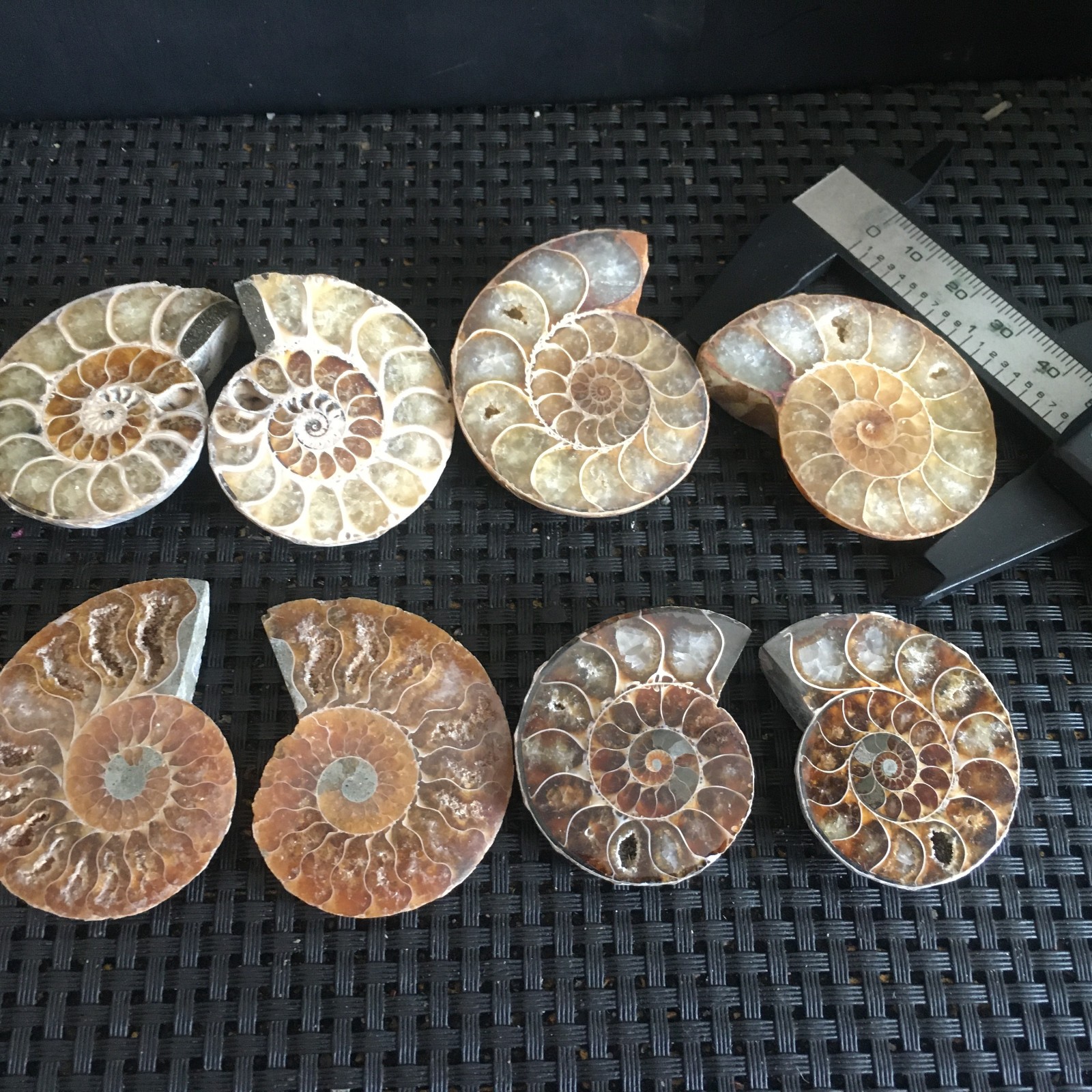 178g 4 Pairs crystal stone Carved ornament  Specimen fd1337