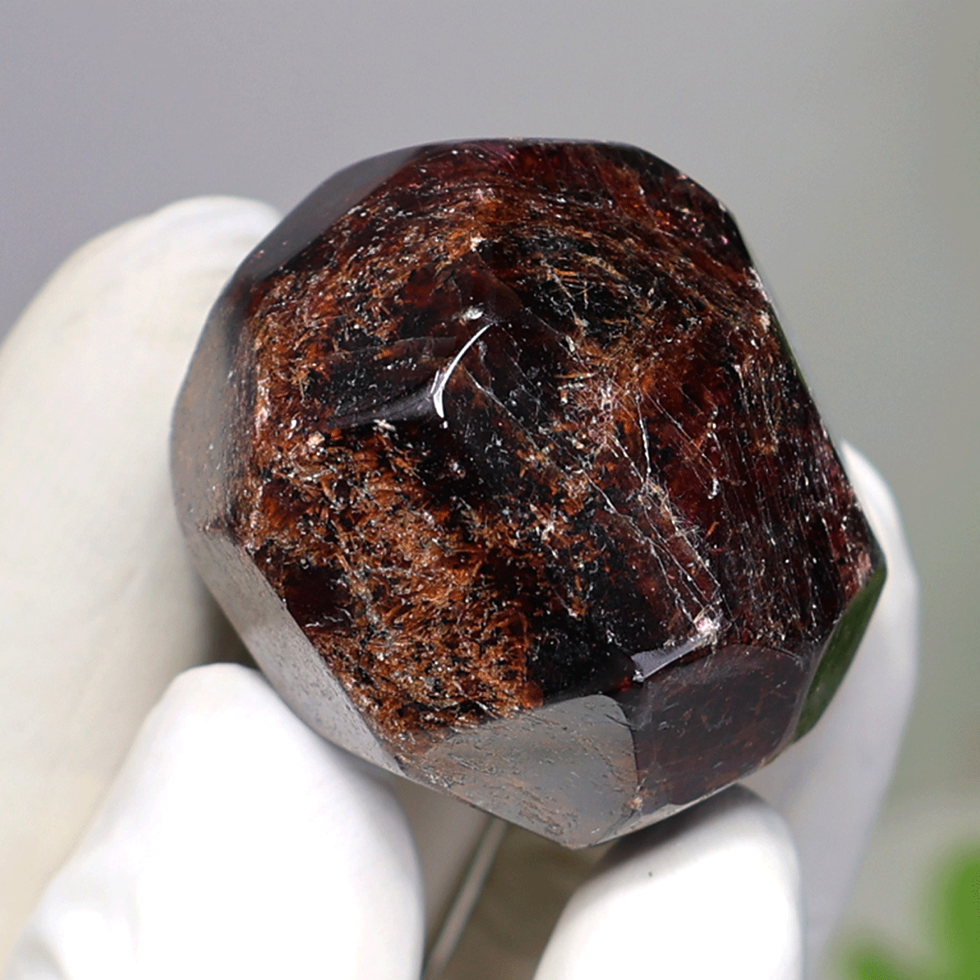 Earth’s Core~ 61g Natural Almandine Garnet Faceted Crystal Sphere Ball Specimen