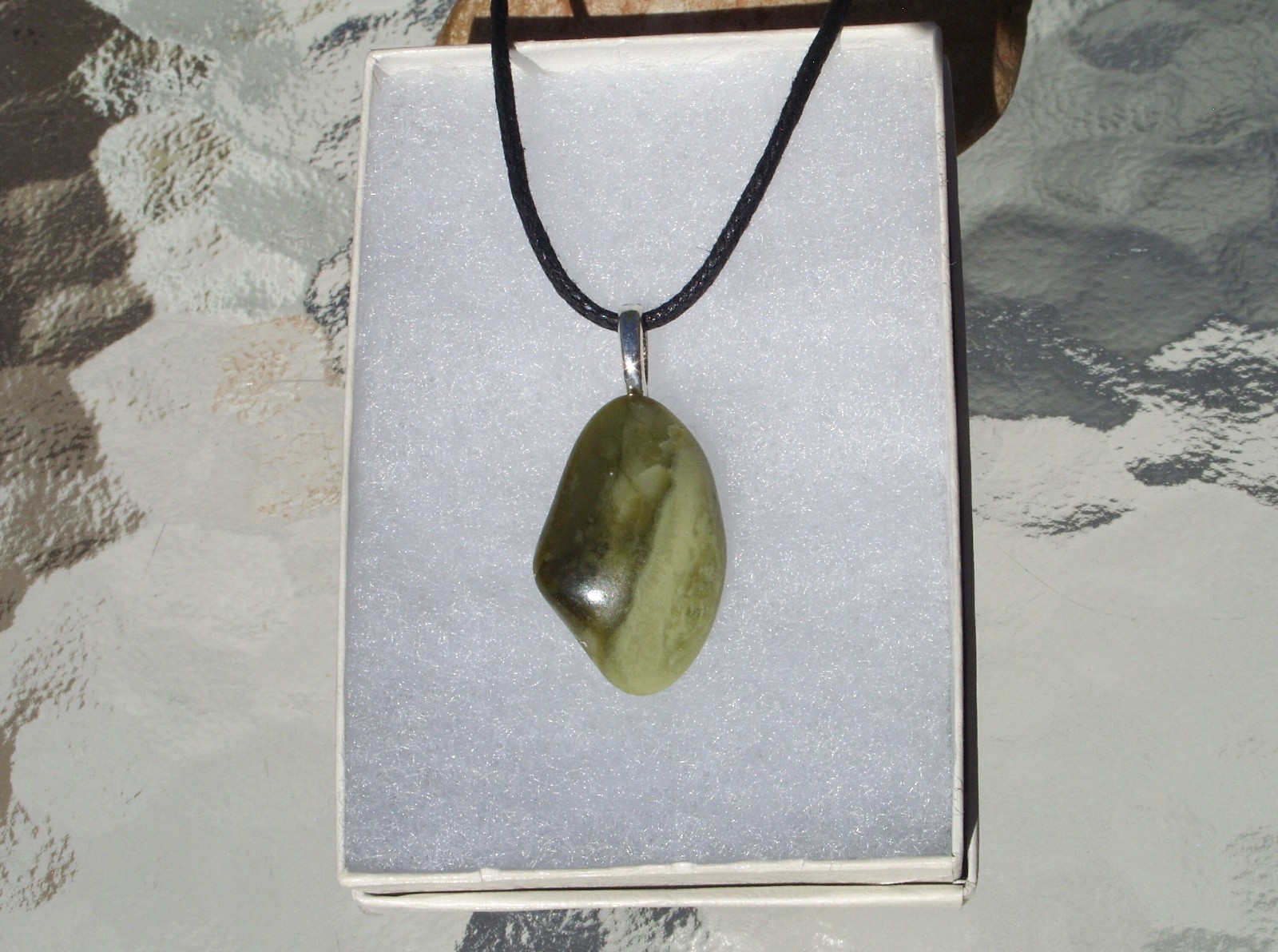 Infinite Stone Serpentine Free Form Crystal Pendant Necklace Healing Pain Relief