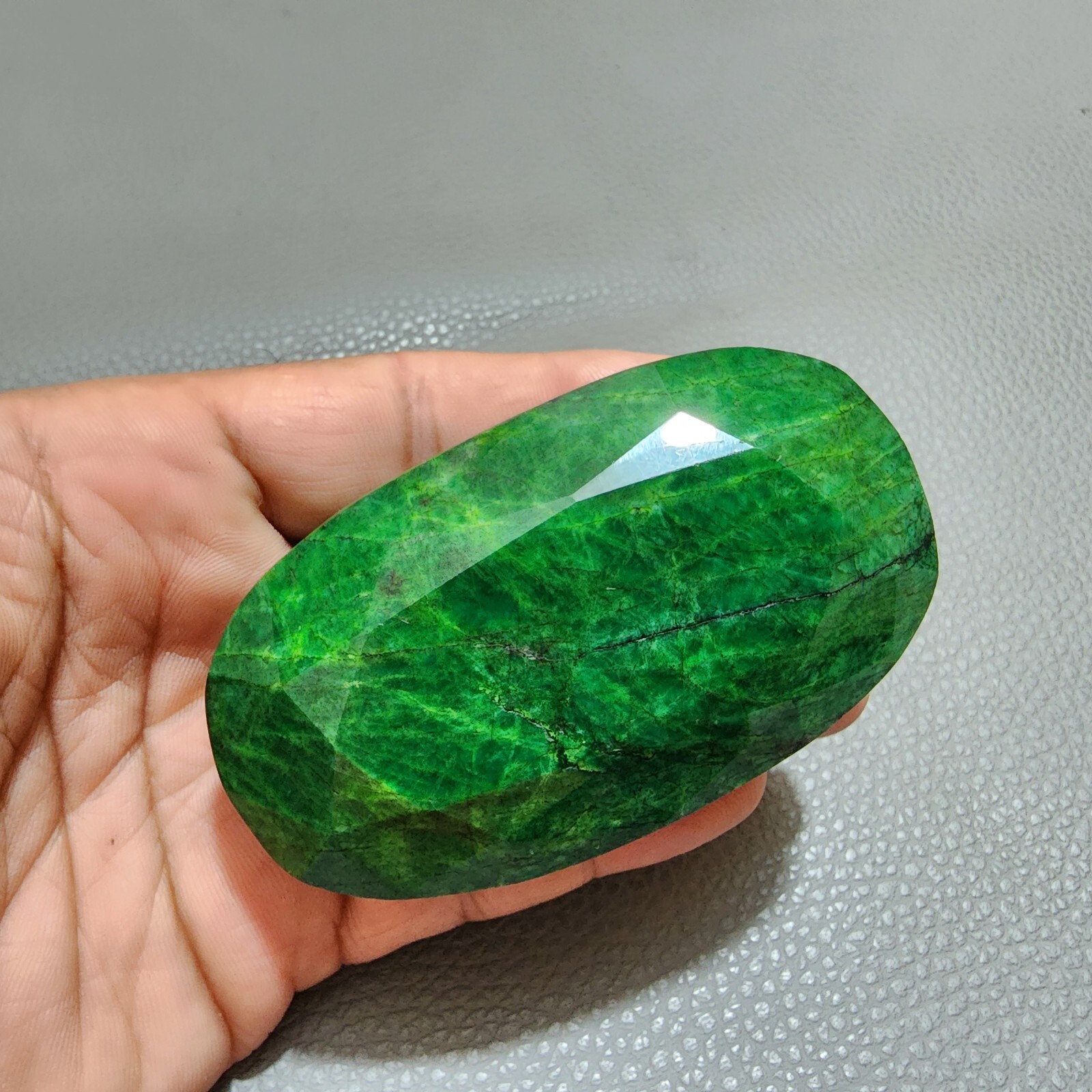 Excellent Green Brazilian Emerald Rare Size Oval Loose Gemstone Jewelry 1135 Crt