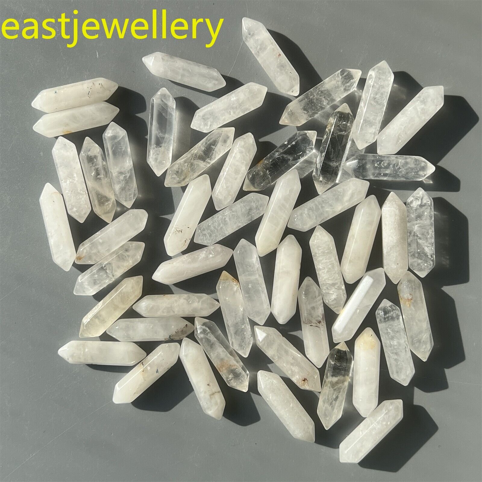 Wholesale natural clear quart obelisk quartz crystal wand double point 105pcs